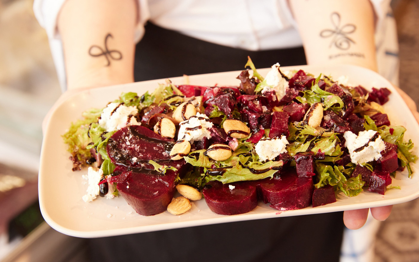 Image of beet salad on a plate