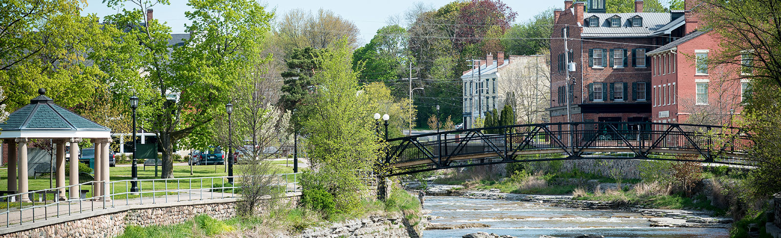 Ganaraska River and heritage buildings in Port Hope